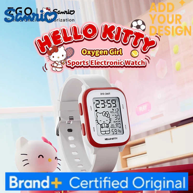 Sanrio X Hello Kitty Watch For Girls Student Kids Electronic Watches Waterproof Sports Wristwatch Girl Child Gift Box 878 H251223