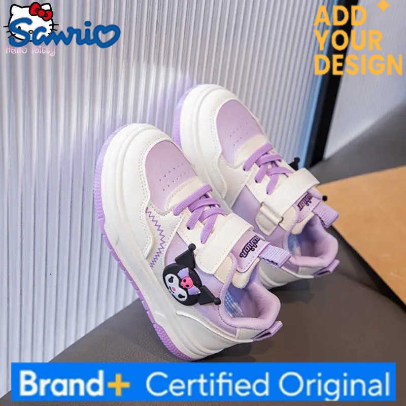 Sanrio Kuromi Girls Soft Bottom Shoes Kawaii Cartoon Spring Autumn New Anime Childrens White Shoes Fashionable Sports Dad Shoes H251223