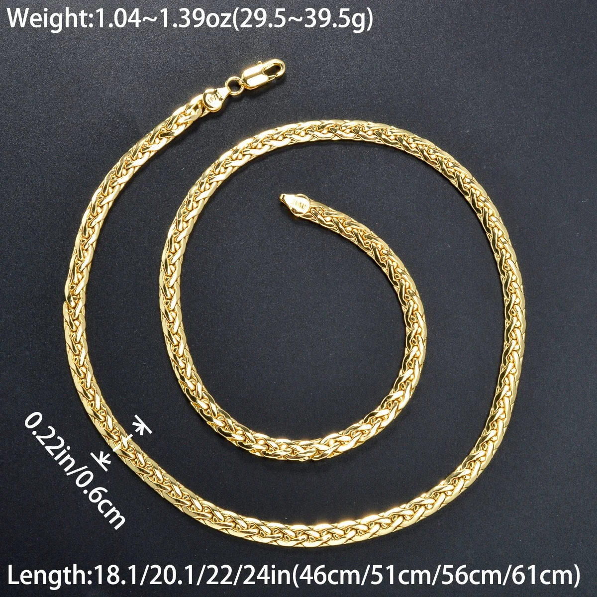 Simple Necklace Jewelry Fashion Italy 750 18K Gold Plated Flat Snake Chain African Wedding Birthday Gift Party 251223