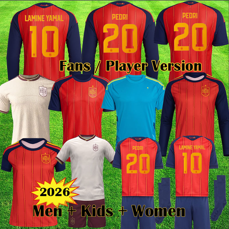 3XL 4XL PEDRI 2026 Spain Soccer Jerseys LAMINE YAMAL Espana Camiseta de futbol ZUBIMENDI BARRIOS CUBARSI YEREMY MERINO Football Shirts ES National Kids Kits