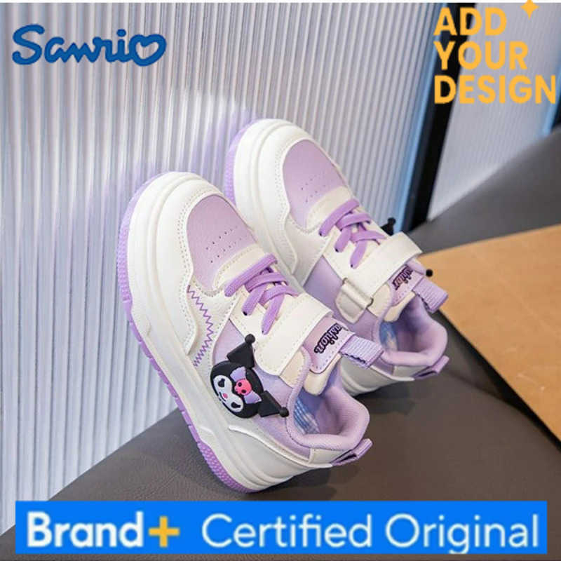 Sanrio KidsCasual Shoes Sneakers Cartoon PU Leather Spring Autumn Sports Shoes For Children Anti-slip Pink Pruple Shoes Size 22-36 H251223