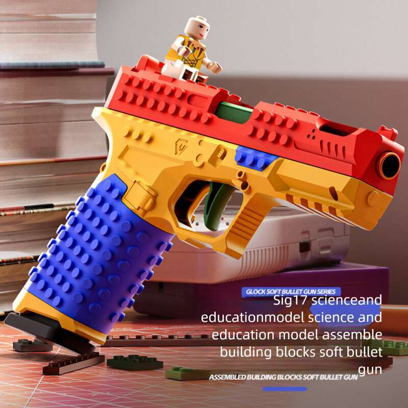 SIG17 Automatic pistol toy with shell ejection building block gun toy gun assembly building block gun