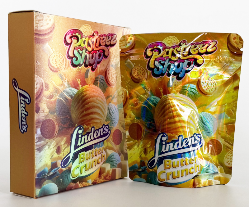 custom printed mylar bag with box combo 3.5 inch 1/8oz cali style foil pouch smell proof packaging food storage