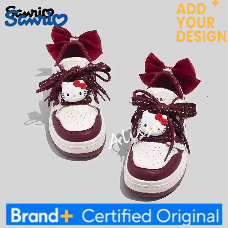 Sanrio Women Sneakers Hello Kitty Leisure Board Shoes Anime Thick Sole Little White Shoes Cartoon Cute Girls Student Shoes Sports Shoes H251223