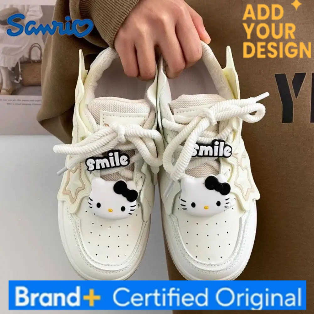 Sanrio Anime Female Sneakers Hello Kitty Sports Shoes Cartoon Cute Spring Autumn Versatile Thick Bottom Rise Leisure Board Shoes Girls H251223