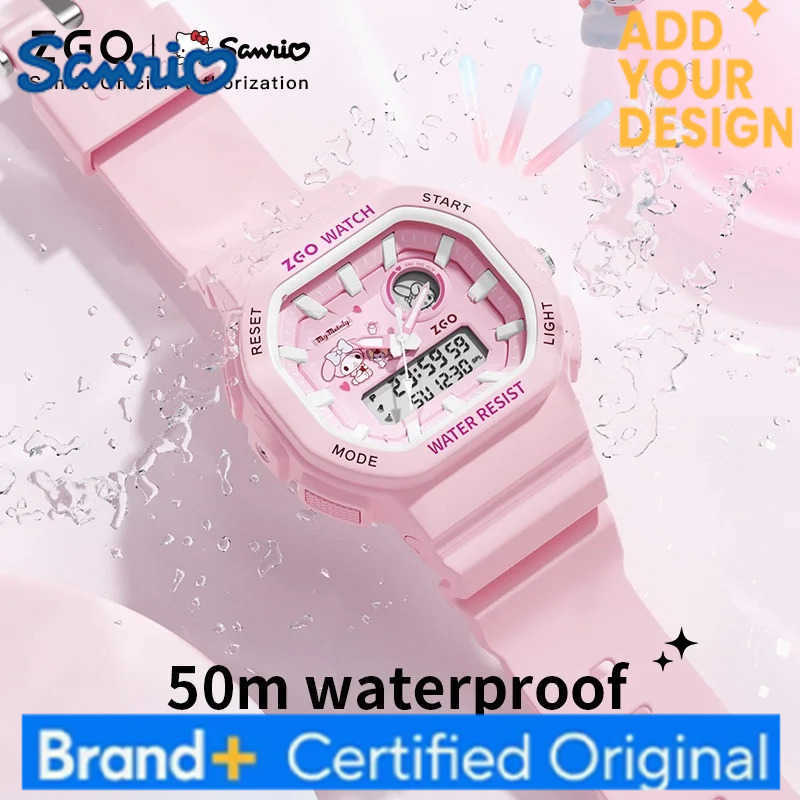Sanrio X My Melody New Electronic Watch Dual Display Waterproof Luminous Student Watches Multi-Functional Digital Watch 810 H251223