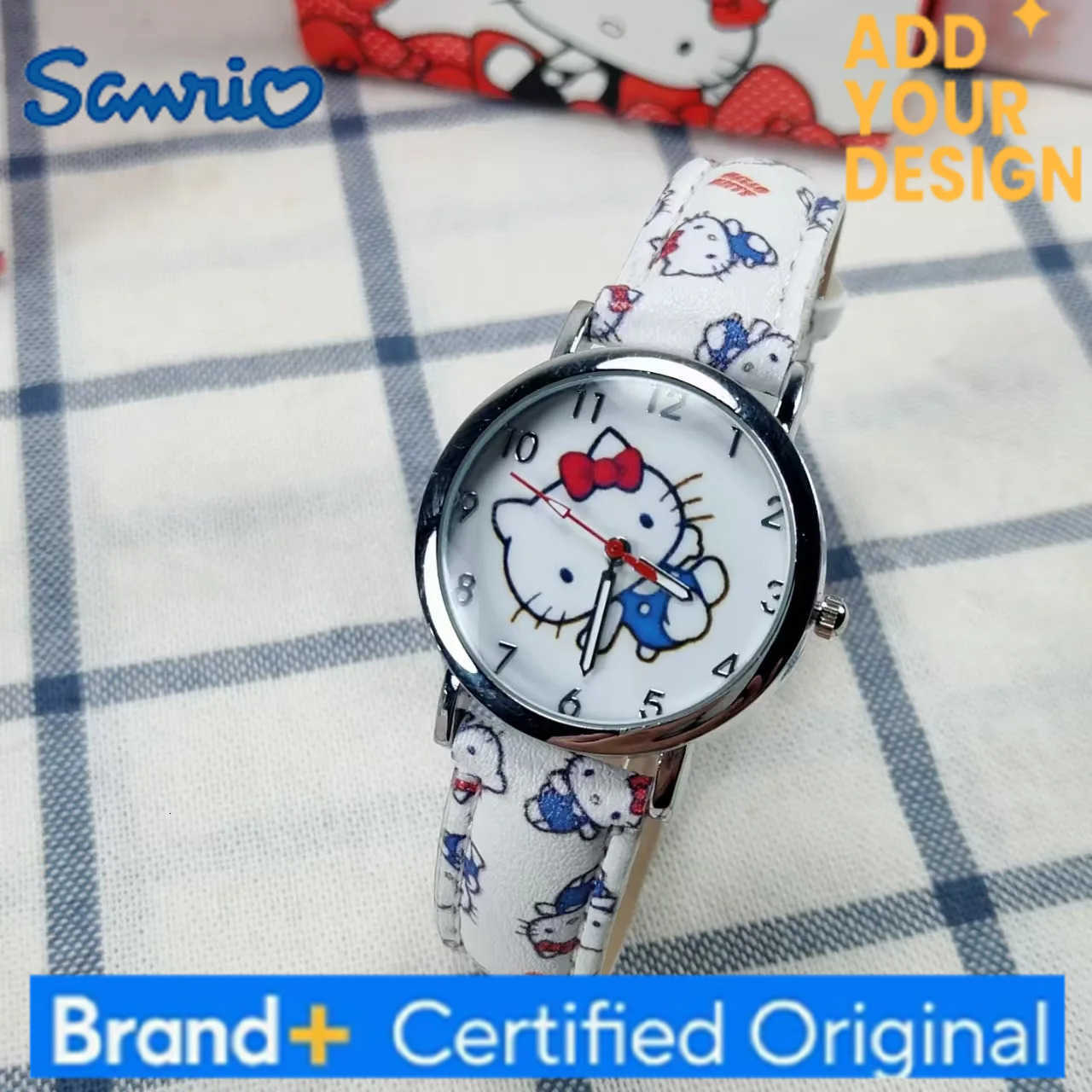 Sanrio Womens Watches hello kitty Cartoon Watch alloy watch case Quartz Wristwatches leather strap For Girls birthday gift H251223