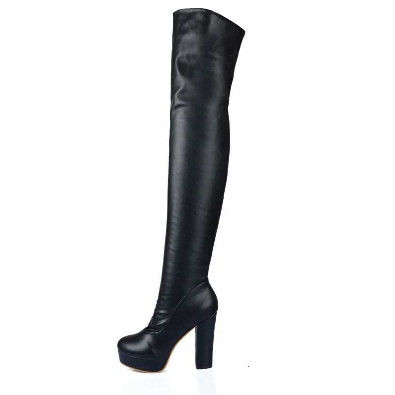 Sgesvier Fashion Thigh High Boots Women Platform Sexy Soft Stretch Over-the-Knee Boot High Heels Long Shoes Lady Large Size 48T251223