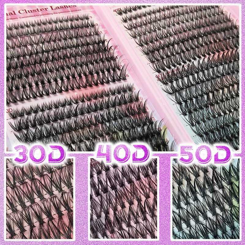 Lash Extension Kit High-Capacity DIY Eyelash Extension Kit 304050D Lash Clusters D Curl Individual Lashes Kit with ApplicatorsT251223