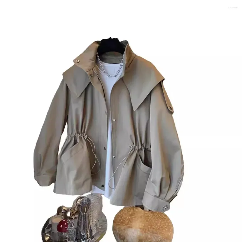 Women's Jackets Spring and Autumn Long-Sleeved Casual Short Trench Waist Party Design Jacket Chic Girls Comfortable Fashion Korean Vintage Tops F