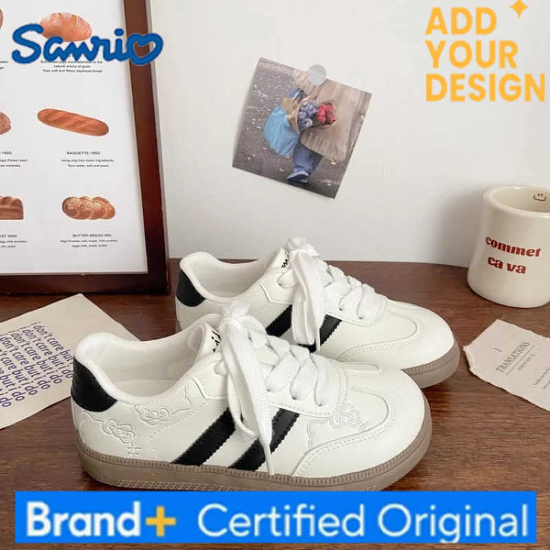 Sanrio Spring Autumn Womens Retro German Training Shoes Cute Cat Embroidery Casual Campus Lightweight Sneakers Girls Fashion Shoes H251223