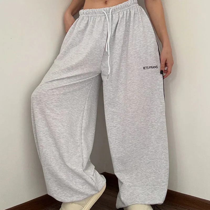 Autumn Street Sweatpants Y2K Aesthetic Slacks Korean K-pop Fashion Personalized Letters Embroidered Casual Loose Wide Leg Pants 251222