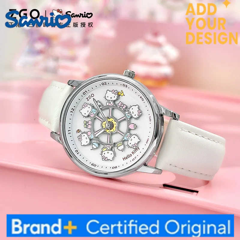 Sanrio X Hello Kitty Watch Clock Fashion Quartz Watch Rotate The Dial Student Waterproof Wristwatch Birthday Gift 2121 H251223