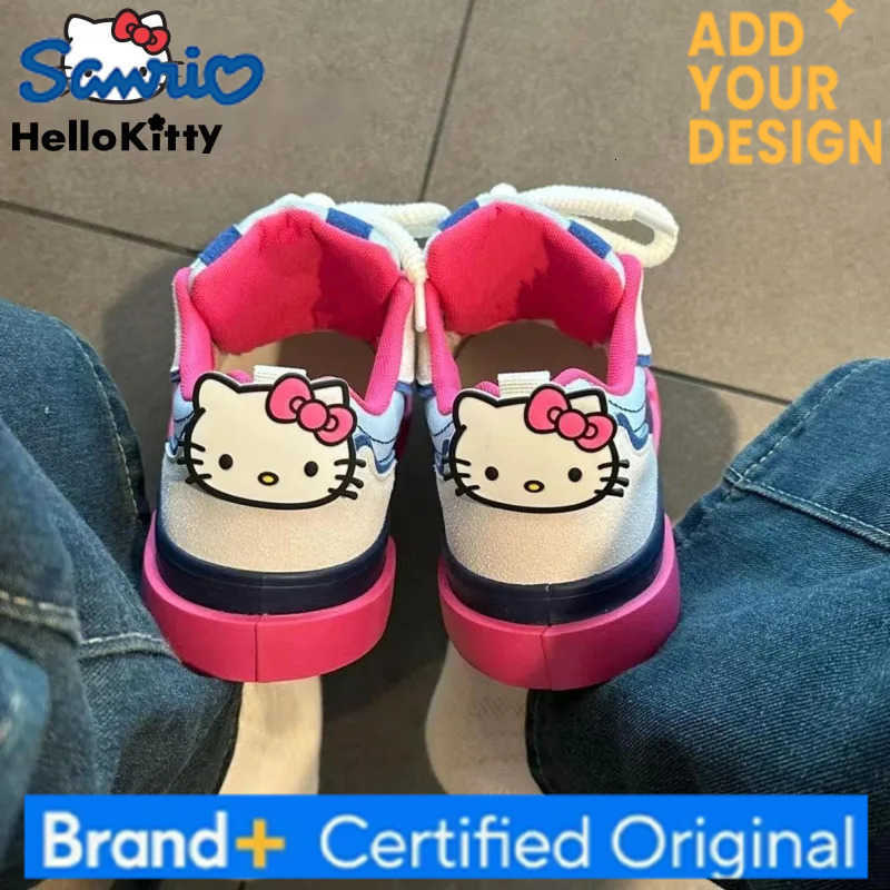 Sanrio Hello Kitty Dopamine White Sneakers Female Niche Fashion Cartoon Casual Shoes Korean Style Y2k Girl Versatile Board Shoes H251223