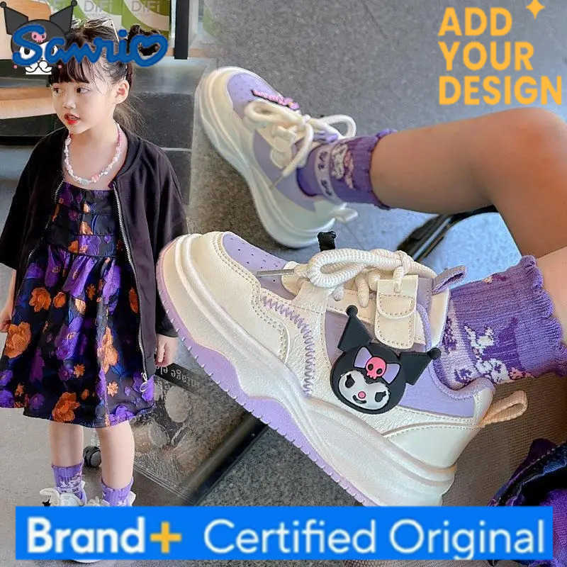 Sanrio Anime Cartoon Kawaii Girls Shoes Kuromi Spring and Autumn New Sports Casual White Shoes Fashionable Sweet Comfortable H251223