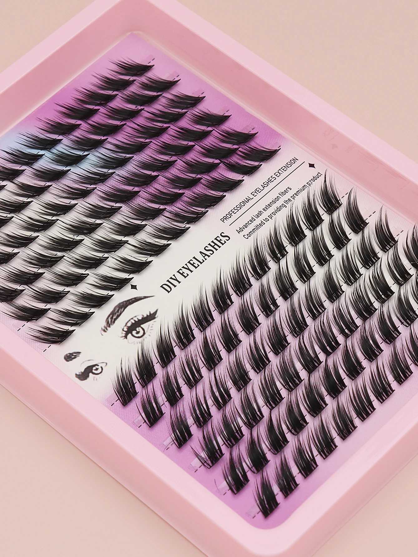 144 clusters Oblique flying fox style false eyelashes D curl individual eyelashes natural look beginners wearingT251223