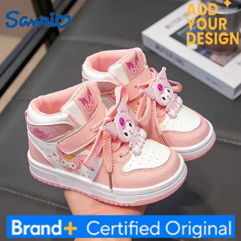 Sanrio hello kitty Sneakers girls high-top sports shoes kuromi spring and autumn new cartoon casual shoes childrens board shoes H251223