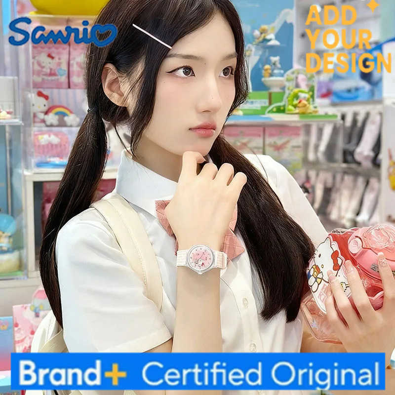 Sanrio Miniso Watch Kawaii Hello Kitty Cinnamoroll Watch Ins Korean Daily Household Items Cartoon Anime Friend Birthday Gift H251223
