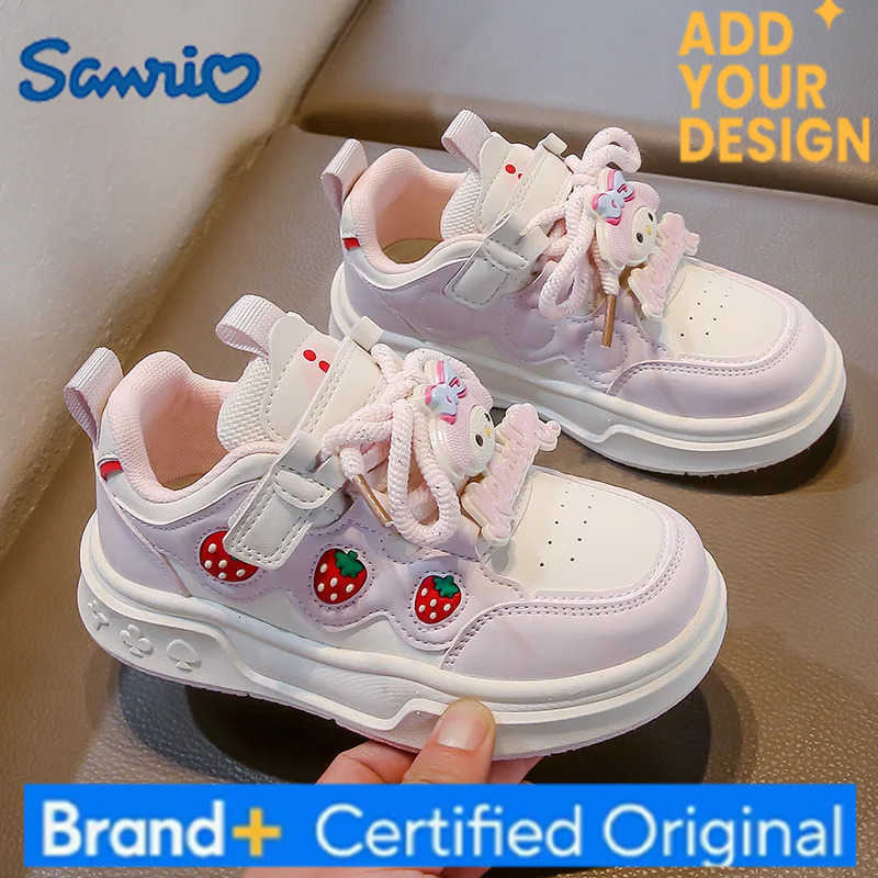 Sanrio Girls Fashion Casual Sports Shoes Cartoon Melody Print Childrens Trend Board Shoes Big Kids Anti Slip Little White Shoes H251223