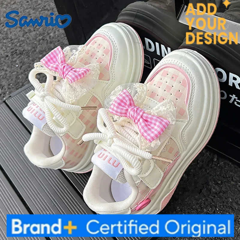 Sanrio Sweet Bowknot Lace Sneakers Fashion Autumn Kids Sneakers Platform Sole Design Childrens Versatile Casual Shoes H251223
