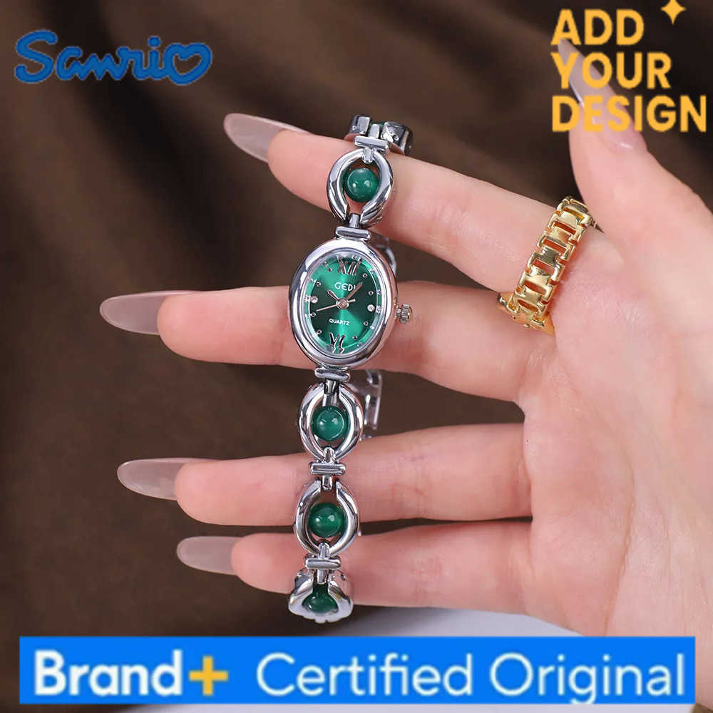 Sanrio Ladies Watch Light Luxury Brand Green pearl bead Bracelet Advanced Waterproof Women Fashion Quartz Gift H251223