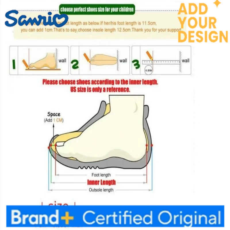 Sanrio KidsCasual Shoes Sandals Beach shoes Cartoon EVA Bow Summer For Girls Soft Bottom Anti-slip Velcro Pink Size 21-36 H251223