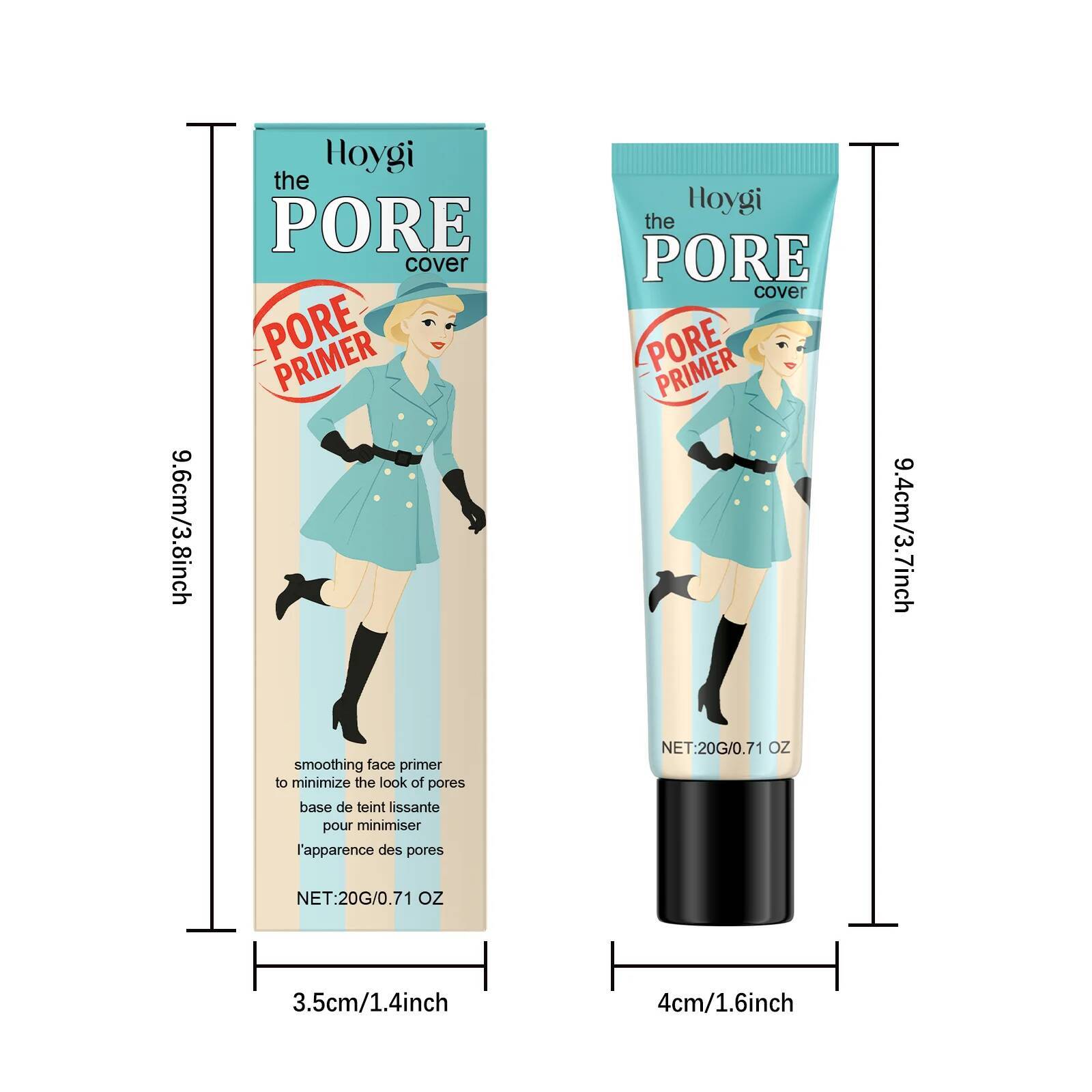 Pre-Makeup Pore Invisible Pores Even Tone Oil Control Smoothing Skin Moisturizing Face Primer for Flawless Makeup