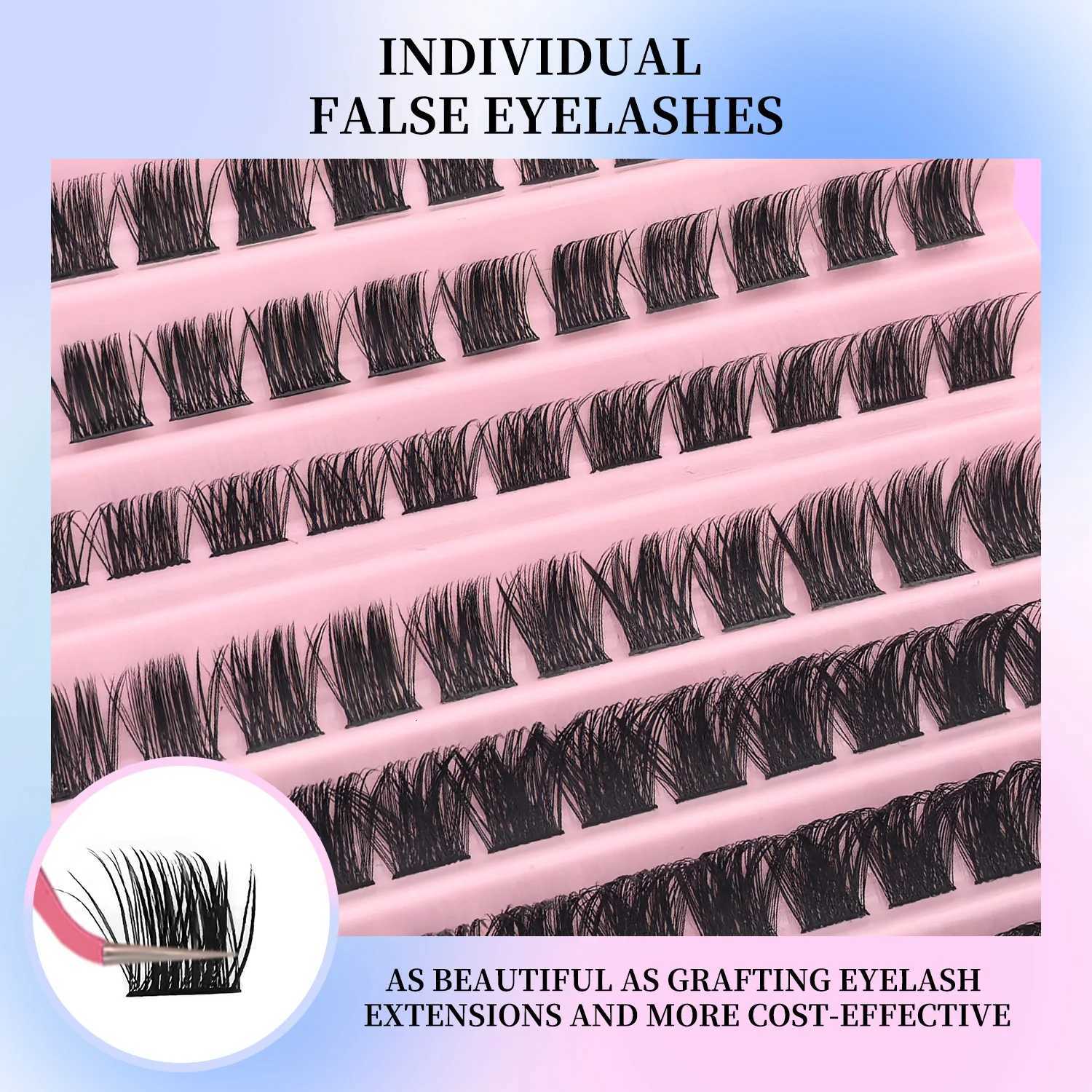 120Pcs Natural Eyelash Cluster Set D Curl 816mm Mixed Length Soft Band Lightweight Reusable False Eyelashes Cat Eye EffectT251223