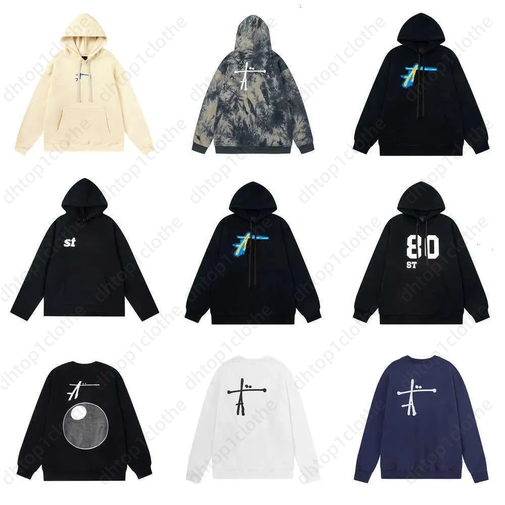 Stussylys Designer Mens Stusyy Hoodie Letter Printing Pullovers Fashion Lapel Neck Sweatshirt Autumn Winter Womens Y2k Hoodie Gothic Sweater Stussyds Hoodies 222