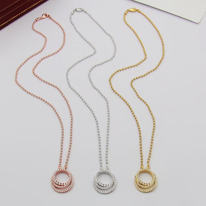 2025 New Brand Love Necklace Luxury Crystal Cross Ring Diamond Pendant Necklace High Quality Stainless Steel Designer Necklace for Women