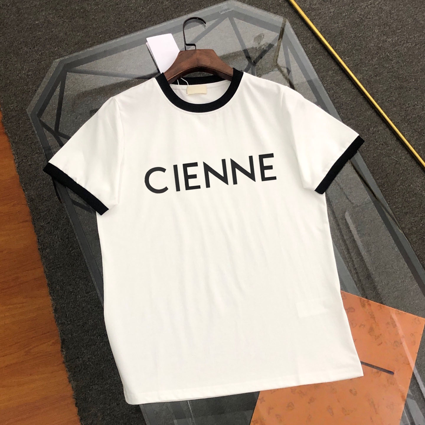 CIENNE designer womens tops t shirt summer clothing letter print short sleeve outwear knitted top fashion