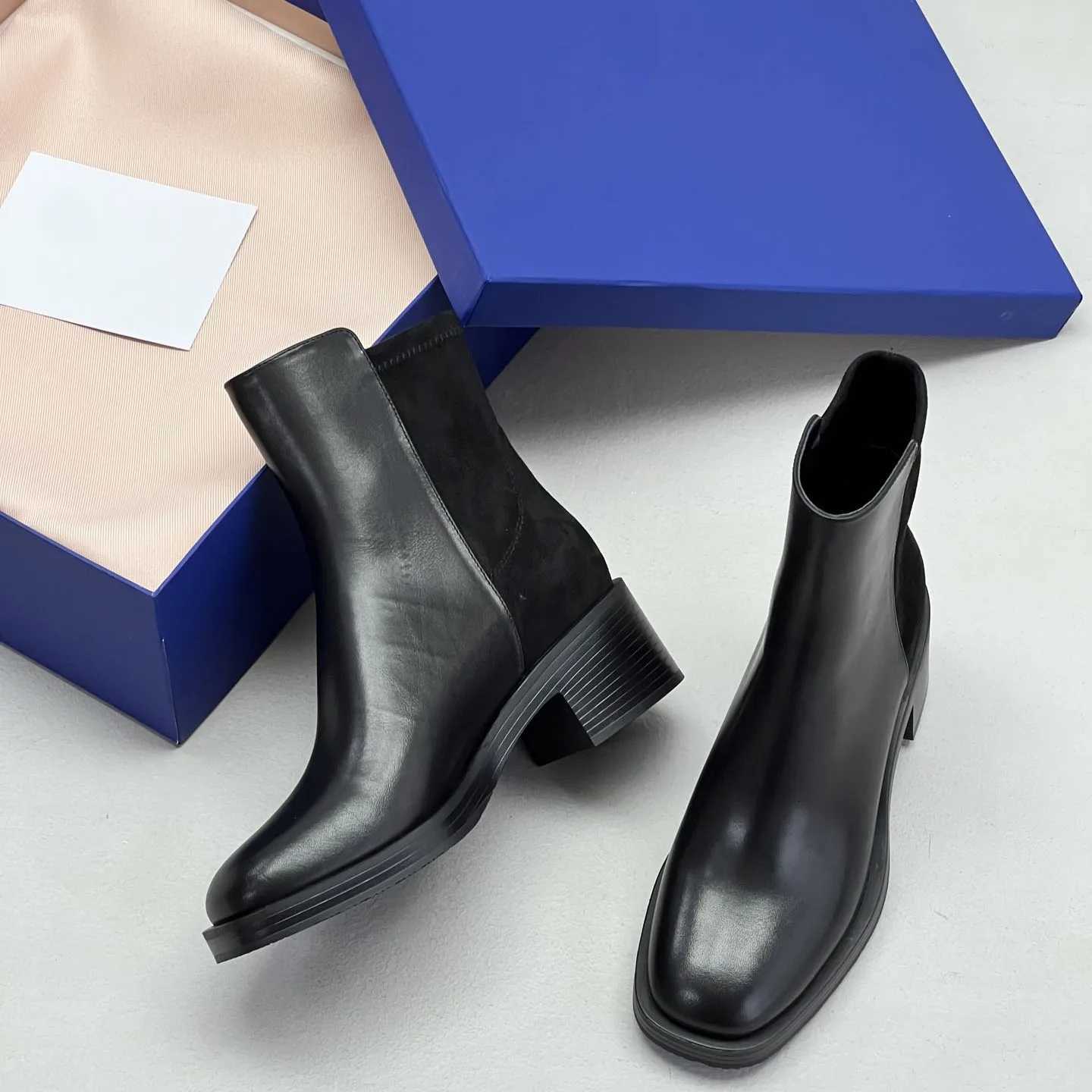 New womens short boots with simple and exquisite cowhide fabric round toe designer luxury style Handmade By MasterT251223