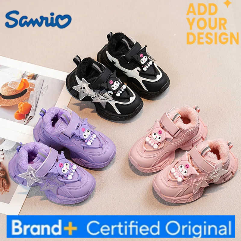 Sanrio Hot Kuromi Girl Winter Fashion Leisure Cotton Shoes Student Keep Warm Cartoon Child Fleece-Lined Clunky Sneaker New Style H251223