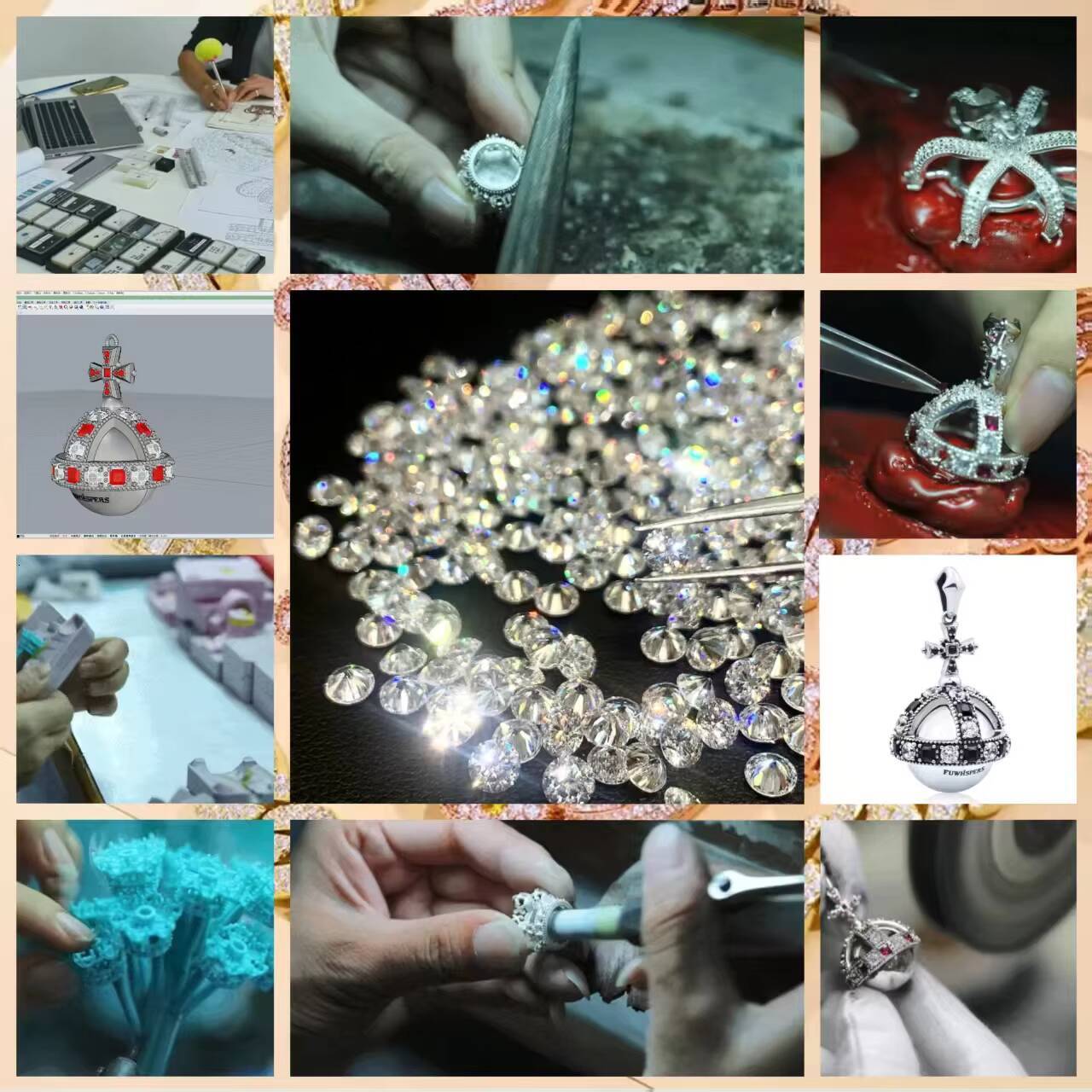 10K/14K/18K Gold Cuban Chain Set for Men Franco Bracelet CVD Lab Diamond Necklace 2 Row Custom Luxury Jewelry