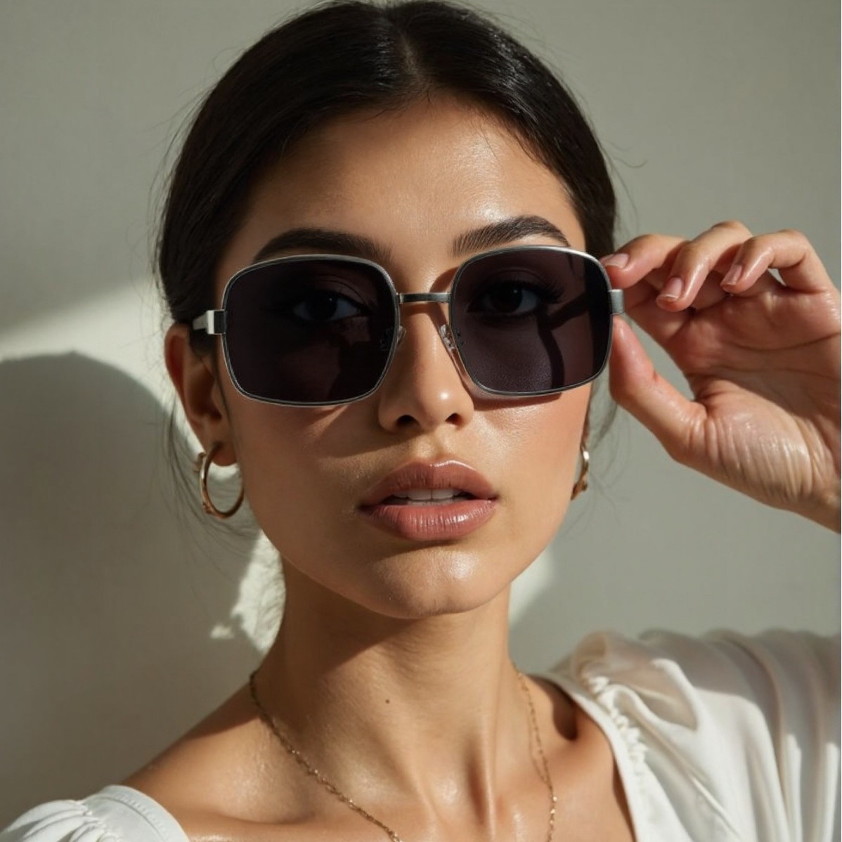 New Arrival Metal Oversized Frame Sunglasses for Men and Women Cross Border Bestseller Driving and Sun Protection Glasses Retro Square-Round Frame Sun