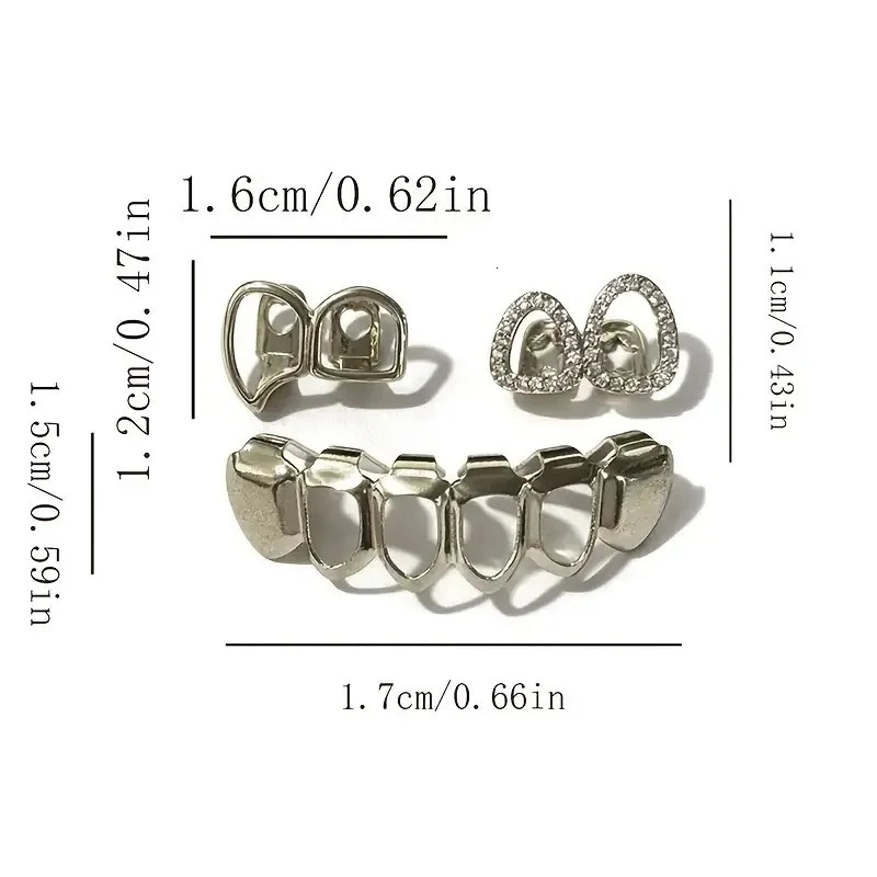A Set of HipHop Double Hollow Fangs Suitable for Both Men And Women Perfect Halloween Christmas Nightclubs 251222