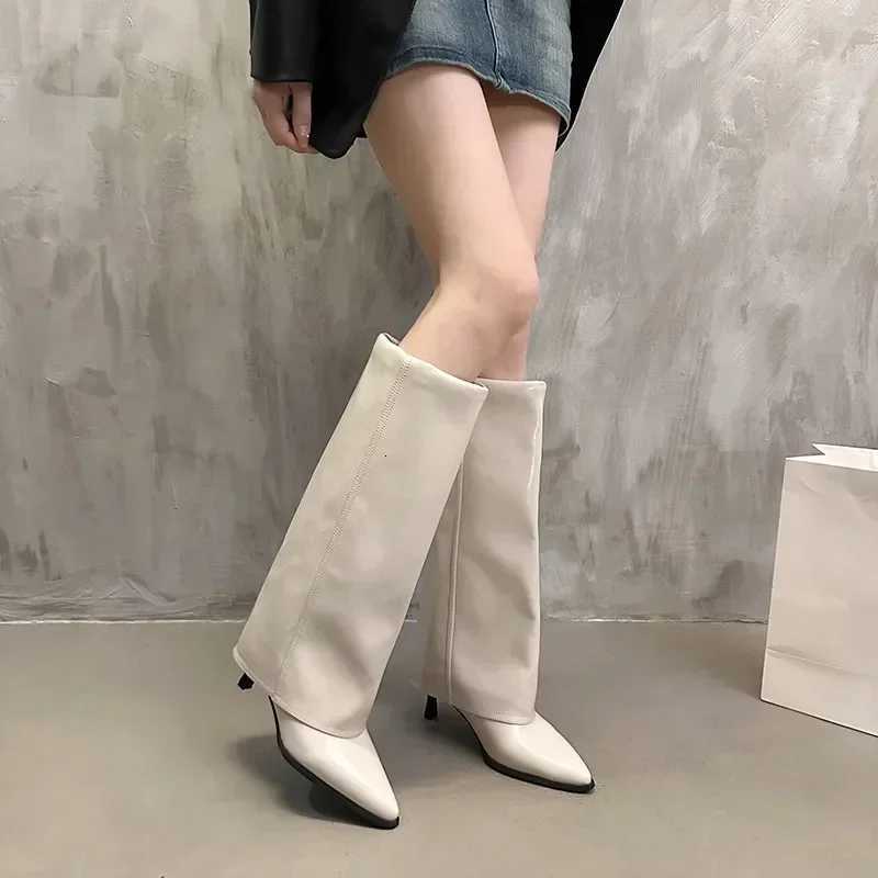 New Western Cowboy Boots Women Fashion Slip-On Long Pipe Boots Female Sexy Thin High Heel Trend Knee High Botas 2025T251223