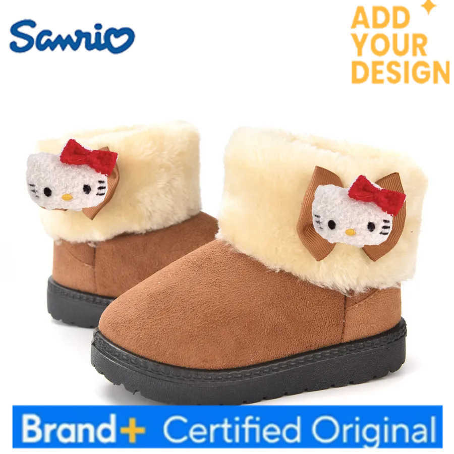 Sanrio hello kitty kuromi winter cotton boots children in the snow girl baby thicken casual shoes plus velvet warm cotton shoes H251223