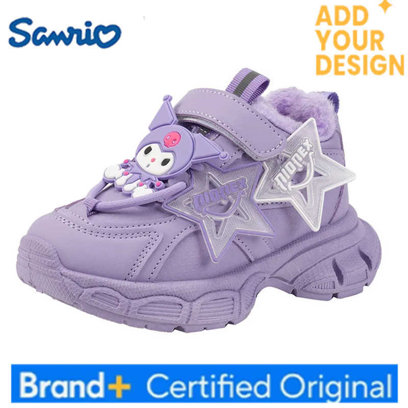 Sanrio Hot Kuromi Girl Winter Fashion Leisure Cotton Shoes Student Keep Warm Cartoon Child Fleece-Lined Clunky Sneaker New Style H251223