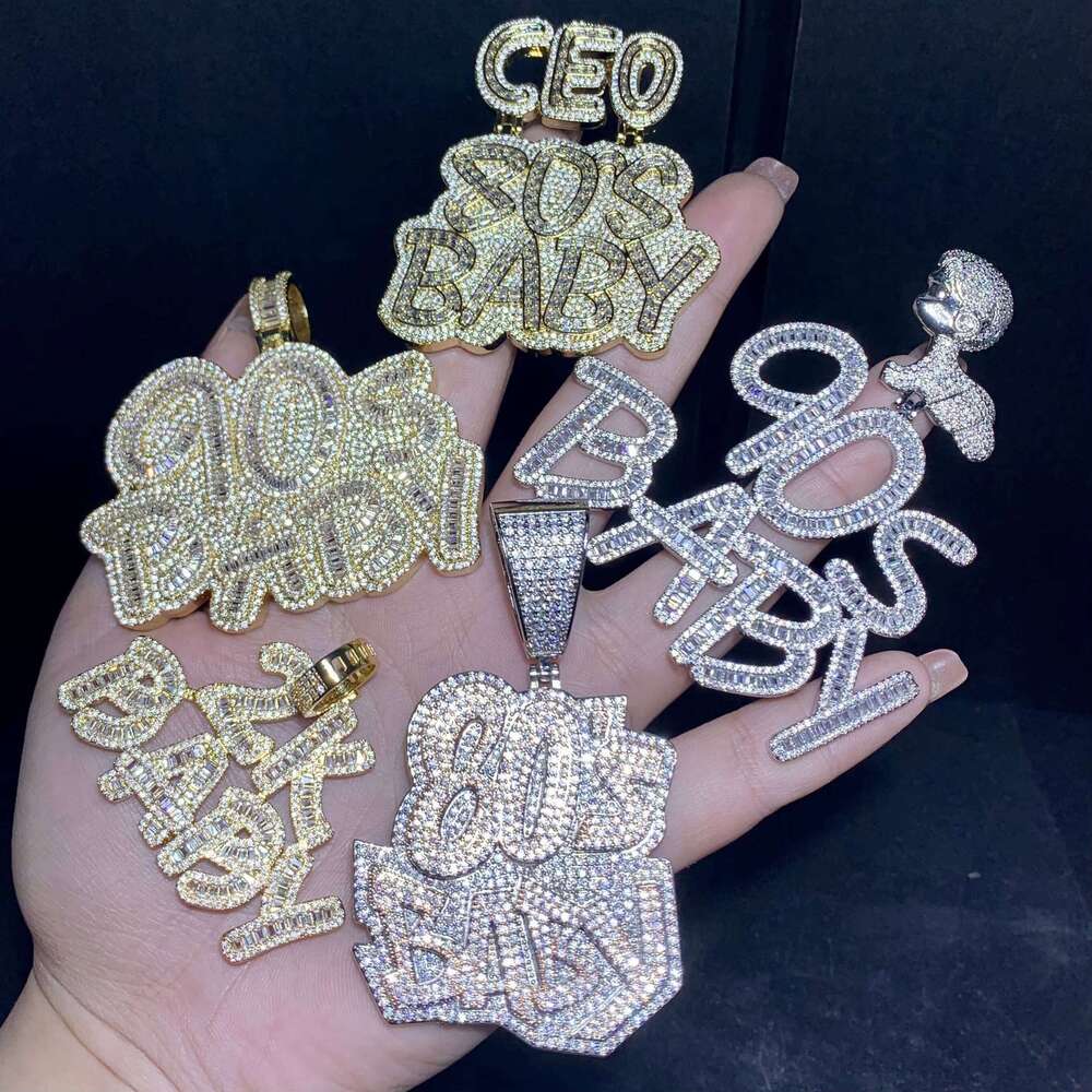 80s 90s 2k Baby Hip Hop Men's VVS Moissanite Pendant Necklace Factory High Quality
