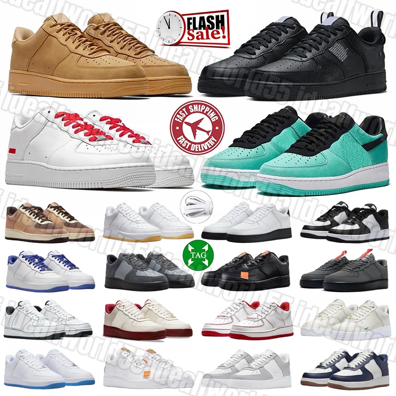 One Designer Running shoes 1 mens sneakers Triple White black wheat Rubber leather Classic splicing Womens trainers outdoor sport shoe free shipping