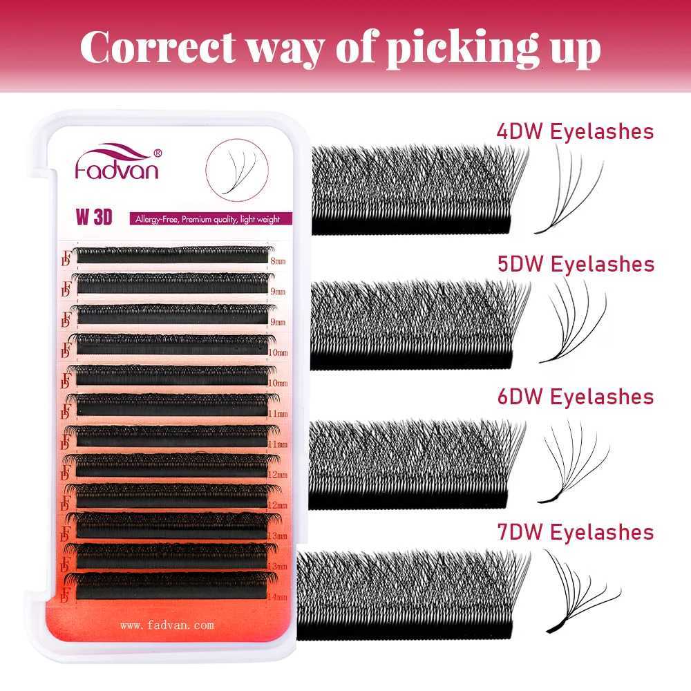 3D/4D/5D/6D/7D/8D W Shape Eyelash Extension curl C/D Premade Volume Fan False Eyelashes Natural Faux Mink Lashes Makeup SuppliesT251223