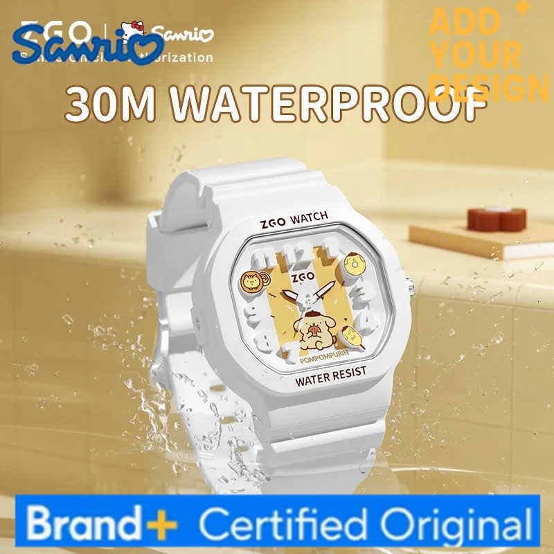 Sanrio Pompompurin Kids Watch Cute Boys Girls Quartz Watch Waterproof Sports Watch for Students Gift 357 H251223