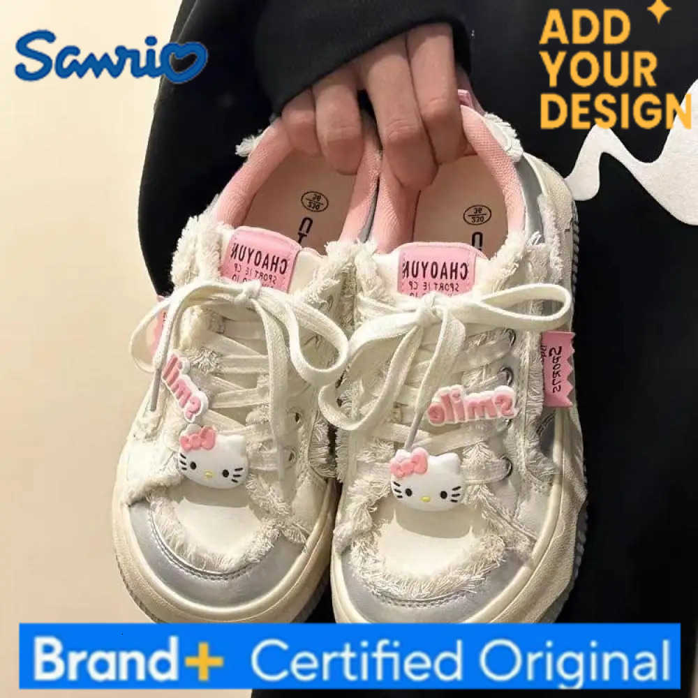 Sanrio Cute Sneakers Hello Kitty Sports Shoes Anime Kawaii Cartoon Women Leisure Shoes Cute Thick Soled Shoes Sweet Girls Student Shoes H251223