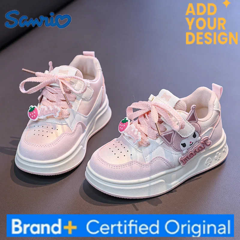 Sanrio Girlss Fashion Sneakers Kids Anti-skid Casual Shoes Cartoon Anime Kuromi Thick Soles Shoes Childrens Board Shoes H251223