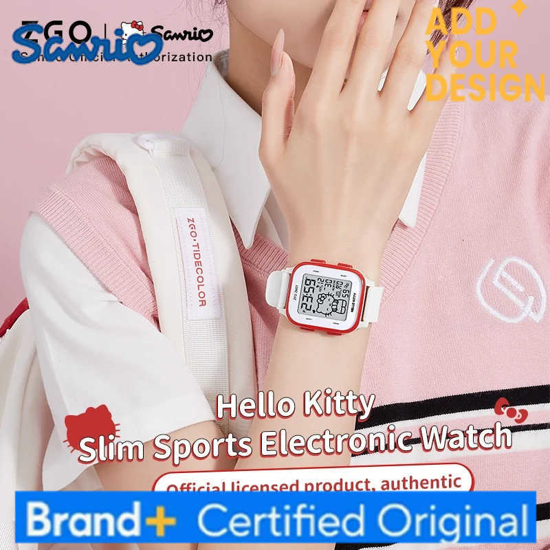 Sanrio X Hello Kitty Watch For Girls Student Kids Electronic Watches Waterproof Sports Wristwatch Girl Child Gift Box 878 H251223