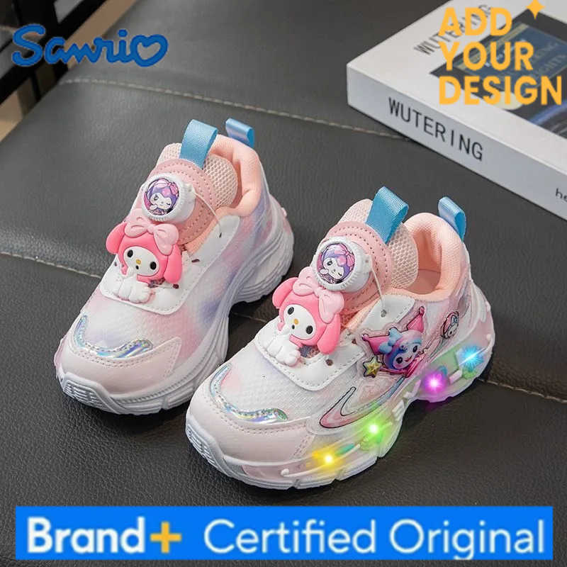Sanrio Lovely My Melody Kawaii Illuminated Sports Shoes Breathable Kuromi Campus Princess Sneakers Fashion Gift for Kids H251223
