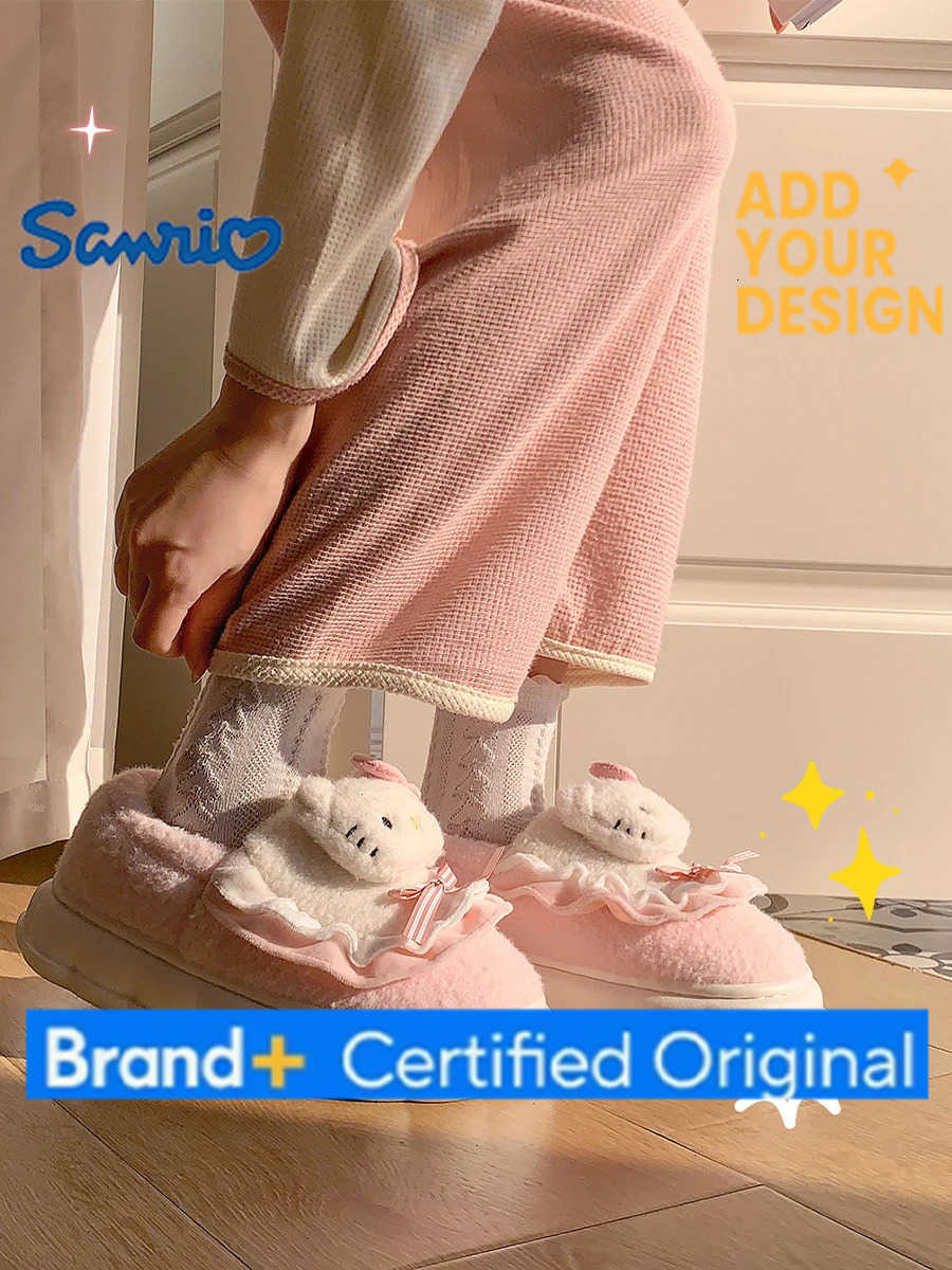 Sanrio New Winter Collection Adorable Ladies Slippers Homewear Style Cartoon-Printed Cotton Slippers Non-Slip Indoor Footwear H251223