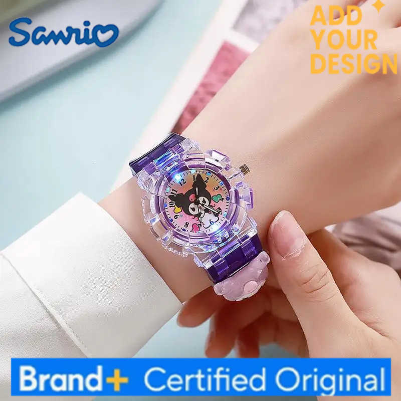 Sanrio 1PC Kawaii Cartoon Anime LED Watch Cute Kuromi Melody Pudding Dog Birthday Gifts And Christmas Thanksgiving Gift Toy H251223