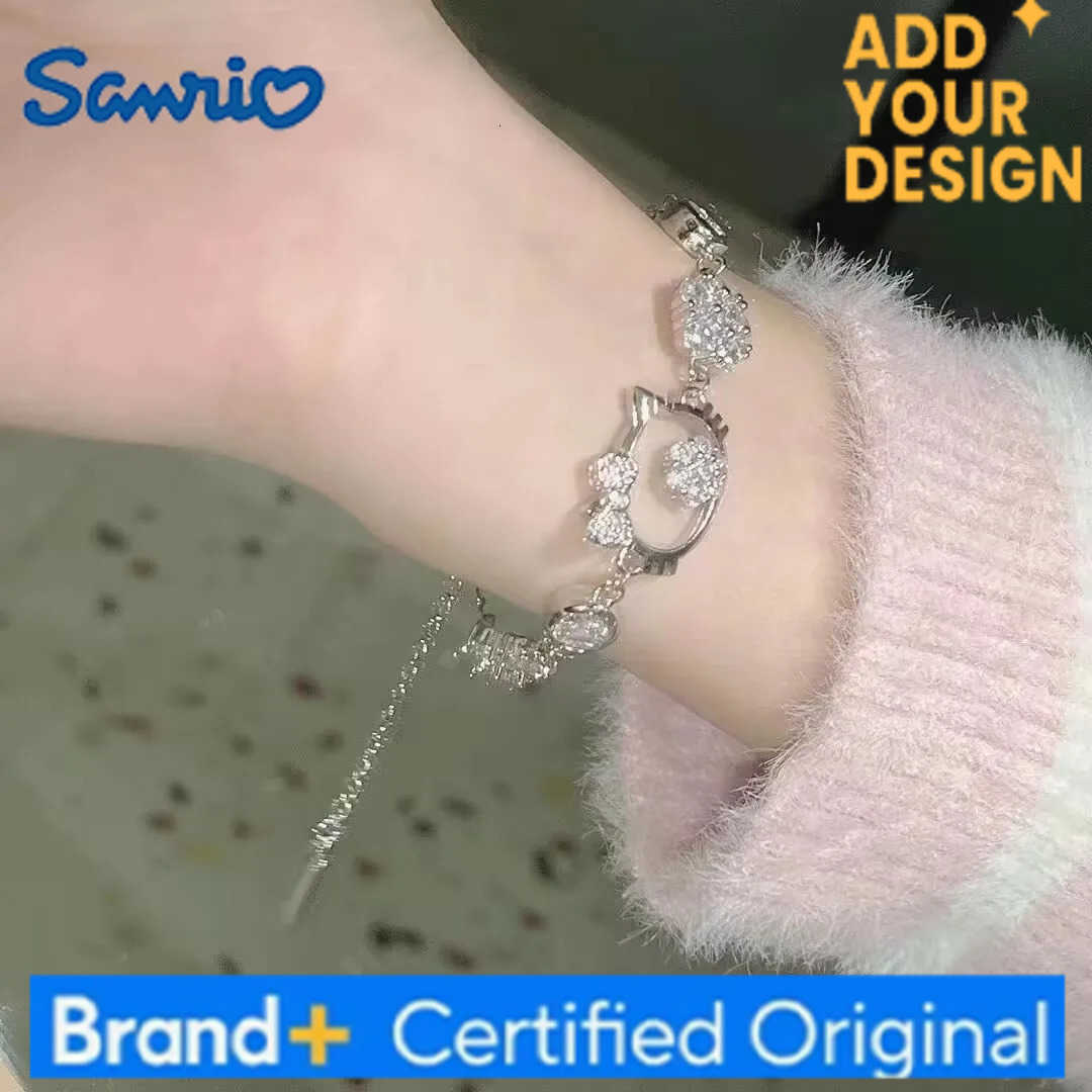 Sanrio 3pcs/set Kawaii Hello Kitty Women Watches Metal Diamond Bow Ladies Watch Girl Birthday Student Gifts With Necklace and bracelet H251223